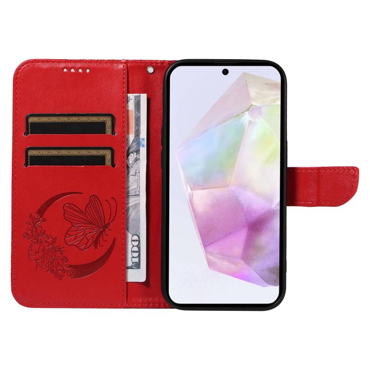For Samsung Galaxy A56 5G Swallowtail Butterfly Embossed Leather Phone Case