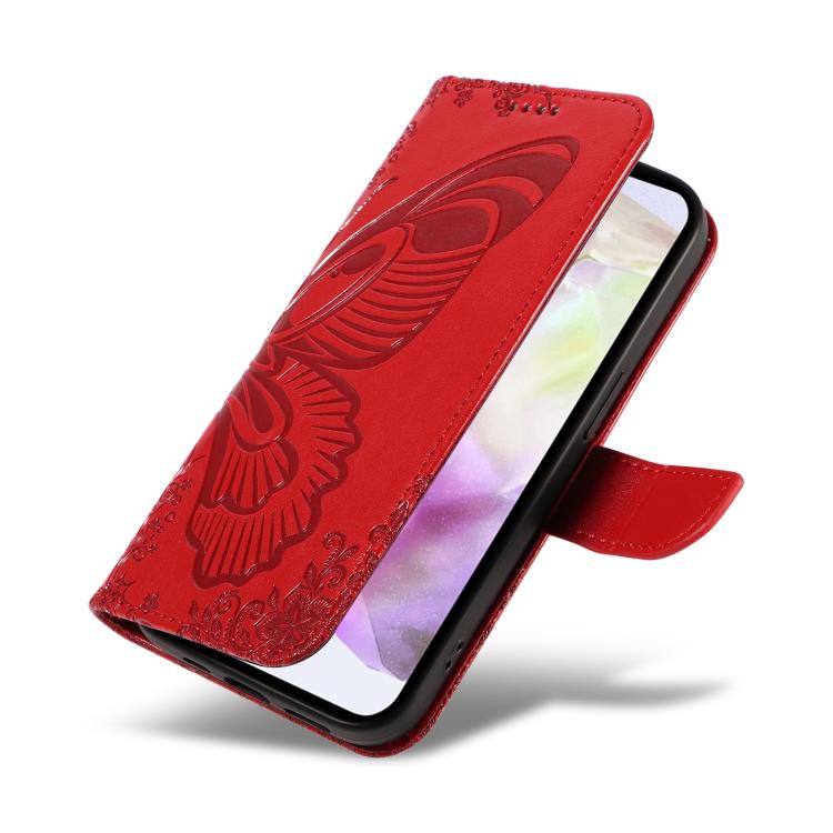 For Samsung Galaxy A56 5G Swallowtail Butterfly Embossed Leather Phone Case