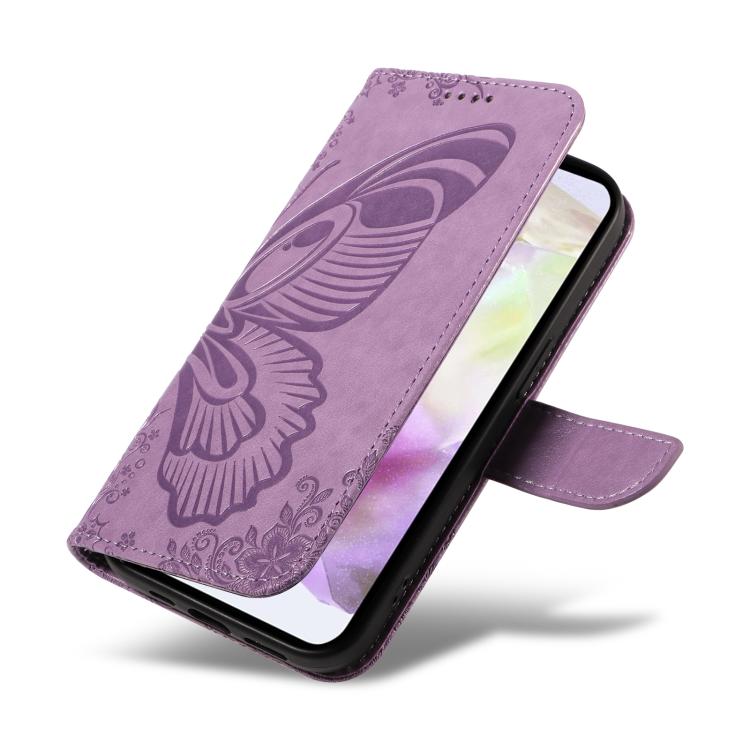 For Samsung Galaxy A56 5G Swallowtail Butterfly Embossed Leather Phone Case