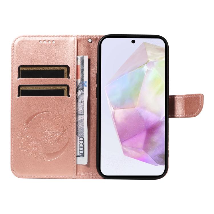 For Samsung Galaxy A56 5G Swallowtail Butterfly Embossed Leather Phone Case