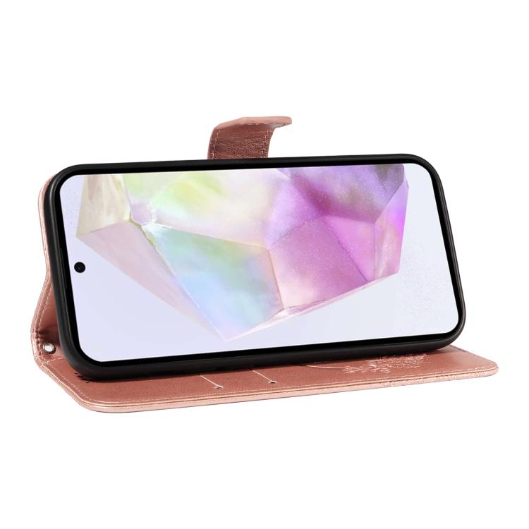 For Samsung Galaxy A56 5G Swallowtail Butterfly Embossed Leather Phone Case