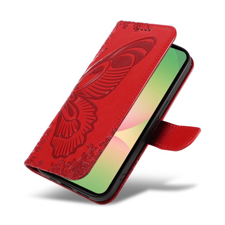 For Samsung Galaxy A57 5G Swallowtail Butterfly Embossed Leather Phone Case