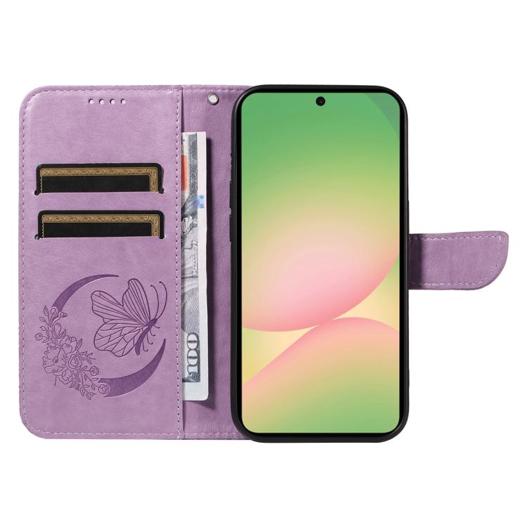 For Samsung Galaxy A57 5G Swallowtail Butterfly Embossed Leather Phone Case