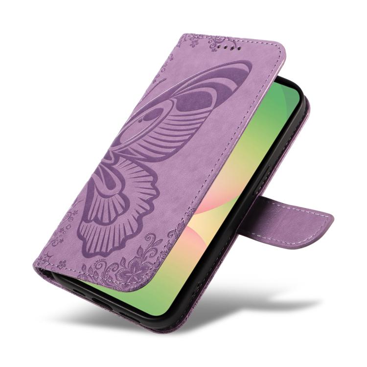 For Samsung Galaxy A57 5G Swallowtail Butterfly Embossed Leather Phone Case