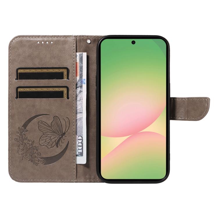 For Samsung Galaxy A57 5G Swallowtail Butterfly Embossed Leather Phone Case
