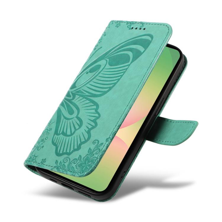 For Samsung Galaxy A57 5G Swallowtail Butterfly Embossed Leather Phone Case