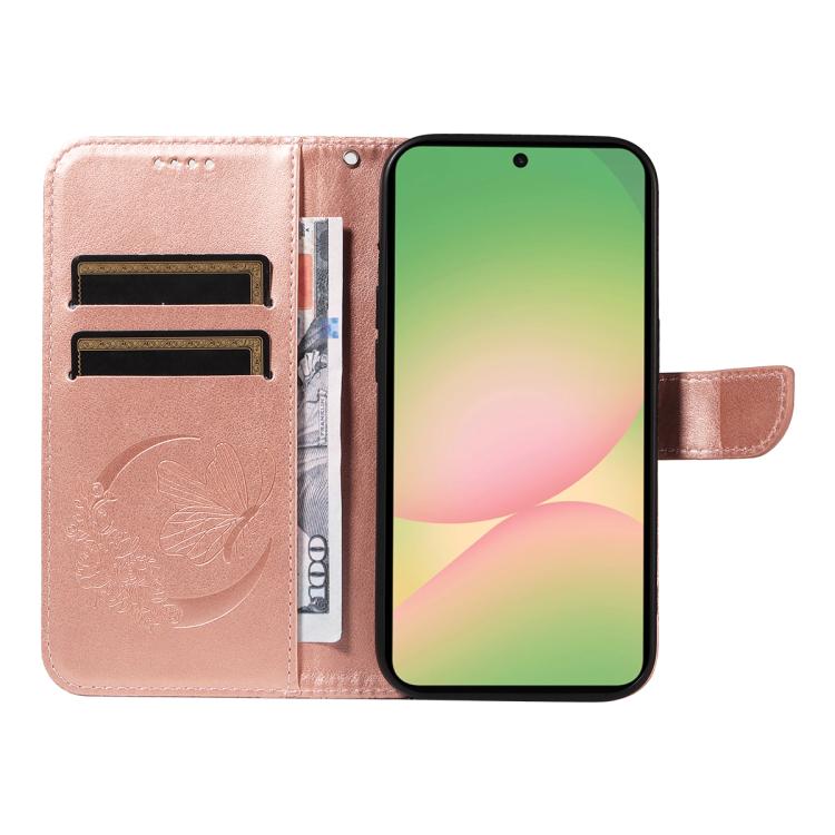 For Samsung Galaxy A57 5G Swallowtail Butterfly Embossed Leather Phone Case