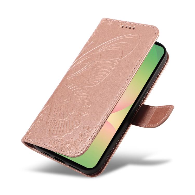 For Samsung Galaxy A57 5G Swallowtail Butterfly Embossed Leather Phone Case