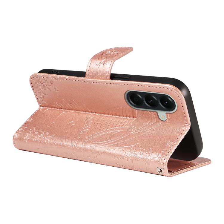 For Samsung Galaxy A57 5G Swallowtail Butterfly Embossed Leather Phone Case