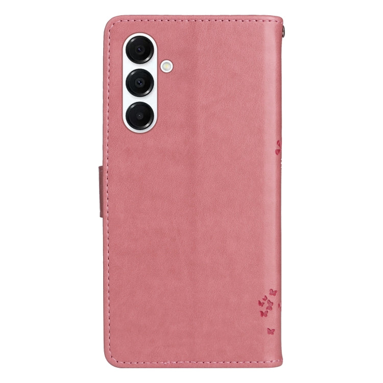 For Samsung Galaxy A26 5G Global Tree & Cat Embossed Pattern Flip Leather Phone Case