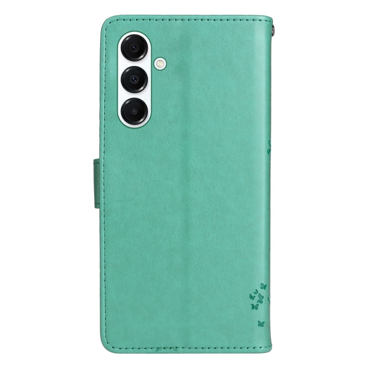 For Samsung Galaxy A26 5G Global Tree & Cat Embossed Pattern Flip Leather Phone Case