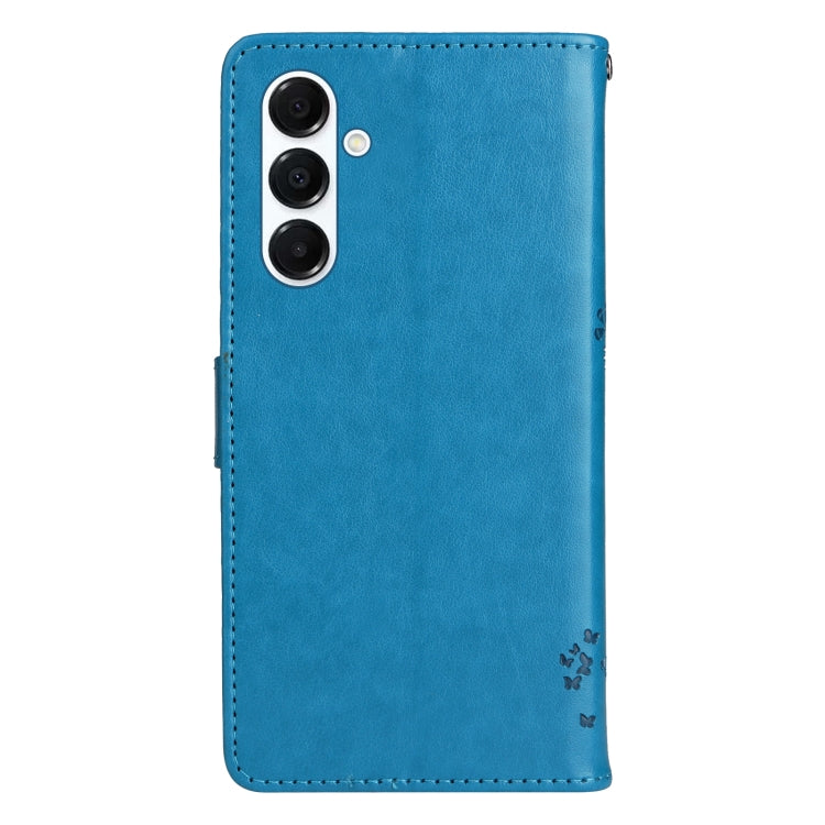 For Samsung Galaxy A26 5G Global Tree & Cat Embossed Pattern Flip Leather Phone Case