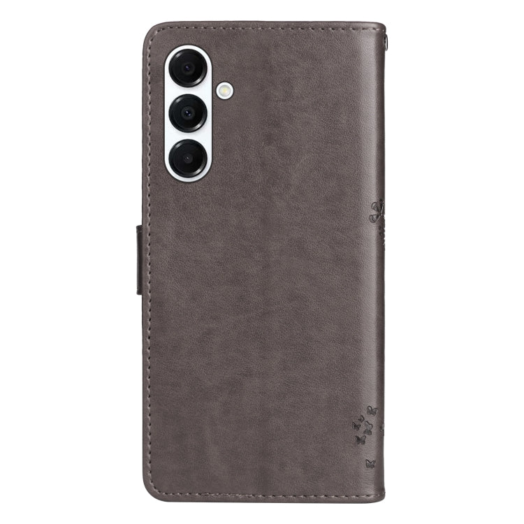 For Samsung Galaxy A26 5G Global Tree & Cat Embossed Pattern Flip Leather Phone Case