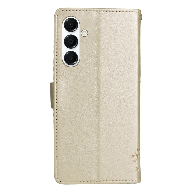 For Samsung Galaxy A26 5G Global Tree & Cat Embossed Pattern Flip Leather Phone Case