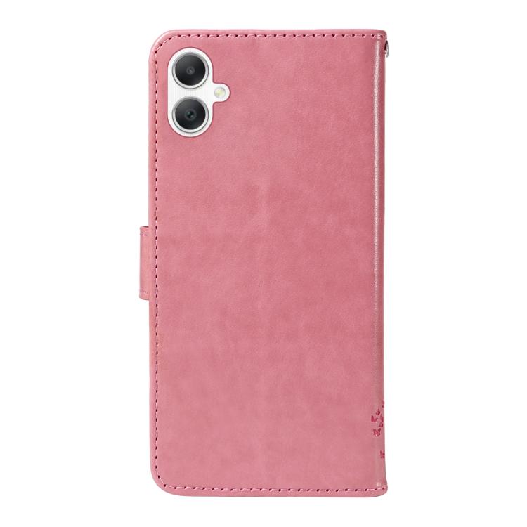 For Samsung Galaxy A06 5G / 4G Tree & Cat Embossed Pattern Flip Leather Phone Case