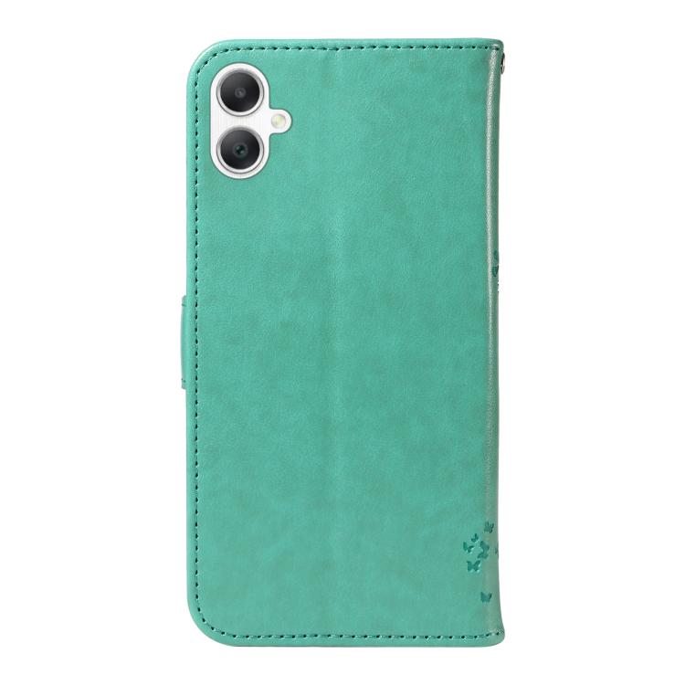 For Samsung Galaxy A06 5G / 4G Tree & Cat Embossed Pattern Flip Leather Phone Case