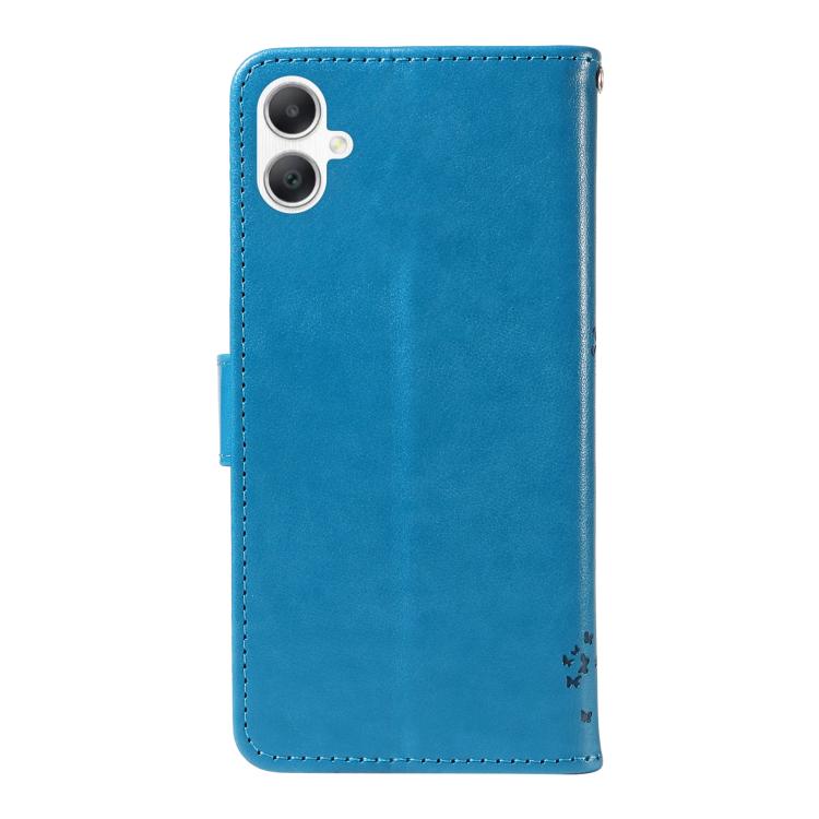 For Samsung Galaxy A06 5G / 4G Tree & Cat Embossed Pattern Flip Leather Phone Case