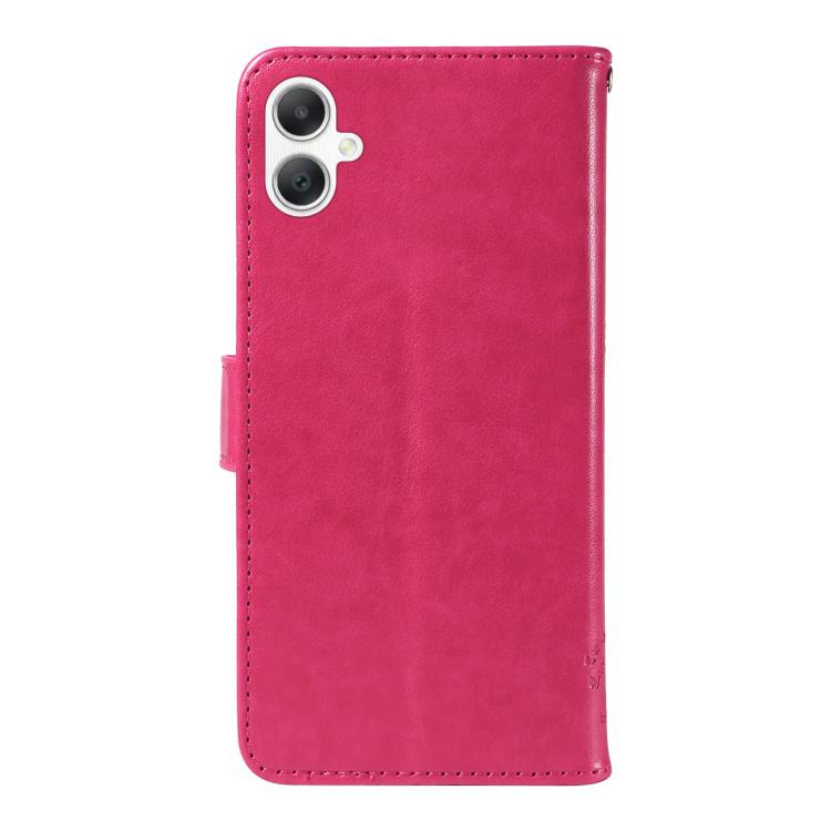 For Samsung Galaxy A06 5G / 4G Tree & Cat Embossed Pattern Flip Leather Phone Case