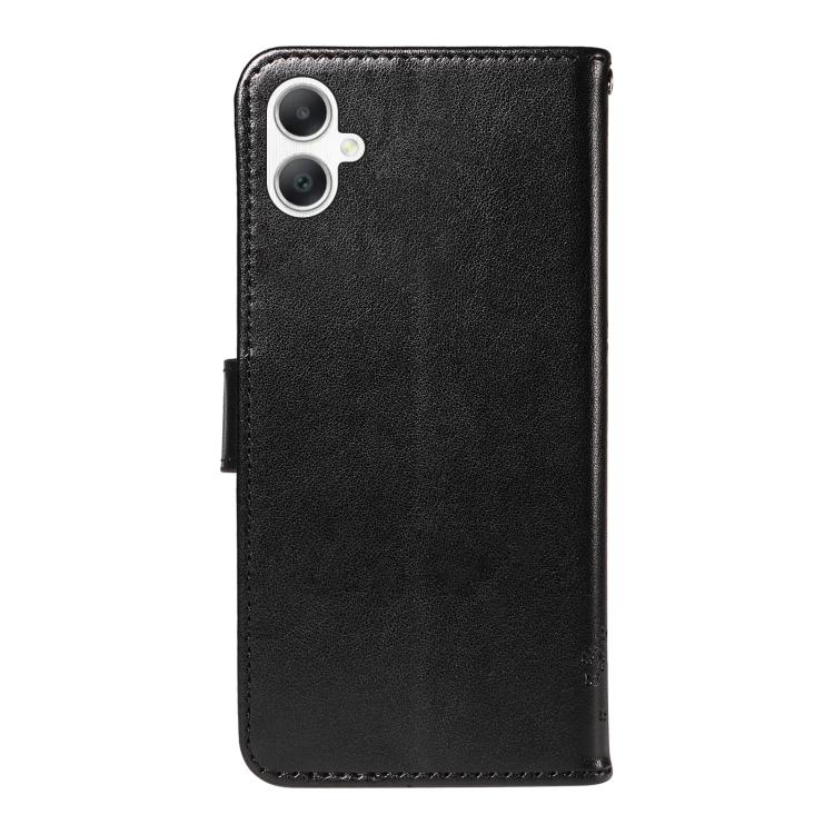 For Samsung Galaxy A06 5G / 4G Tree & Cat Embossed Pattern Flip Leather Phone Case