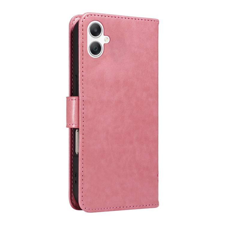 For Samsung Galaxy A07 5G Tree & Cat Embossed Pattern Flip Leather Phone Case