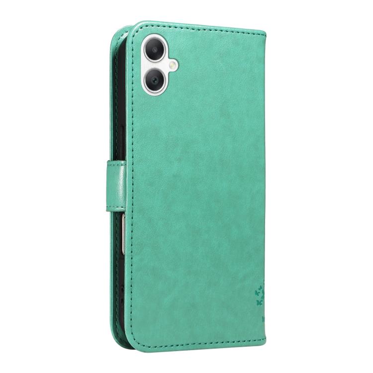 For Samsung Galaxy A07 5G Tree & Cat Embossed Pattern Flip Leather Phone Case