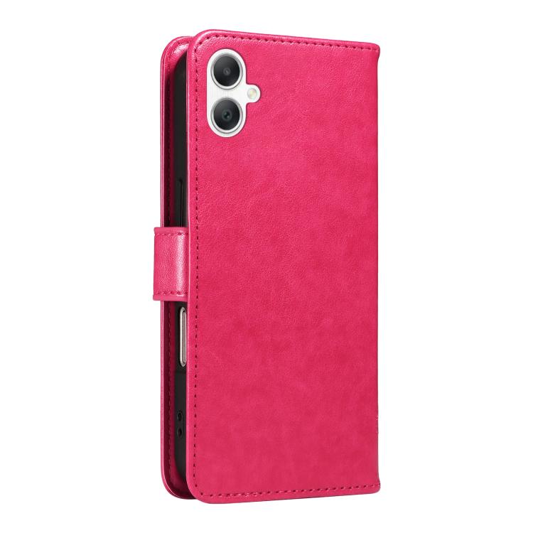 For Samsung Galaxy A07 5G Tree & Cat Embossed Pattern Flip Leather Phone Case