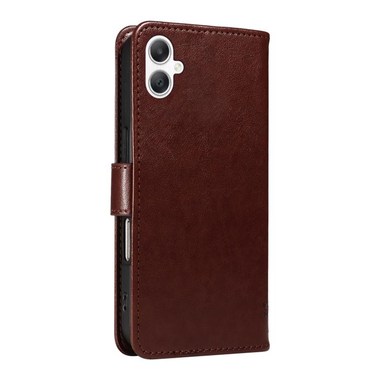 For Samsung Galaxy A07 5G Tree & Cat Embossed Pattern Flip Leather Phone Case