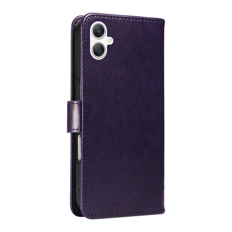 For Samsung Galaxy A07 5G Tree & Cat Embossed Pattern Flip Leather Phone Case