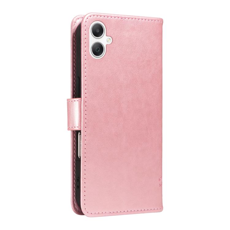 For Samsung Galaxy A07 5G Tree & Cat Embossed Pattern Flip Leather Phone Case