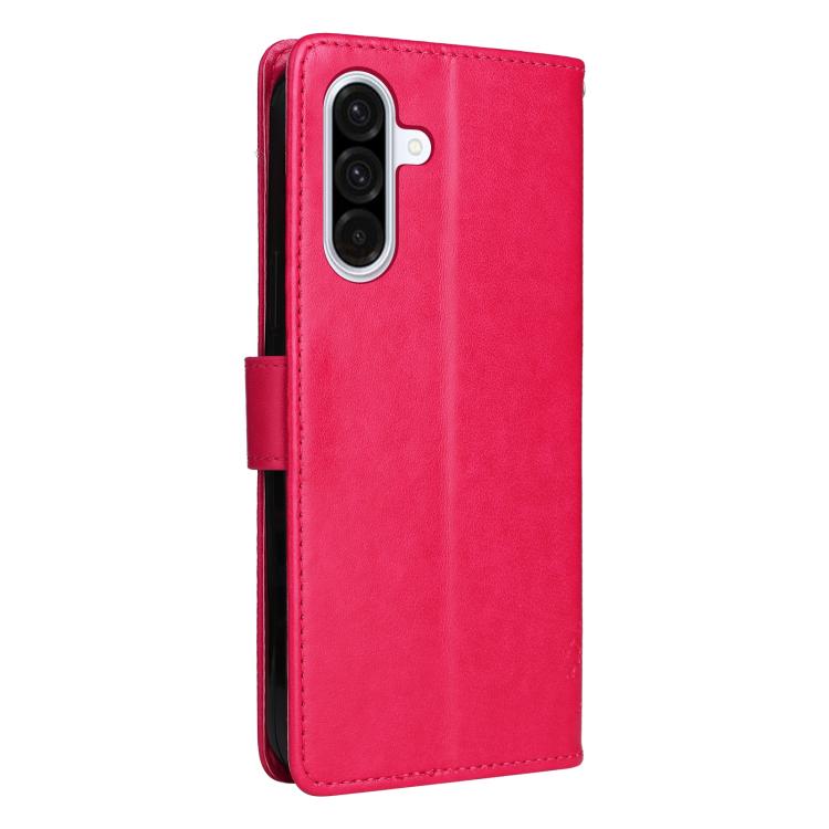 For Samsung Galaxy A56 5G Tree & Cat Embossed Pattern Flip Leather Phone Case