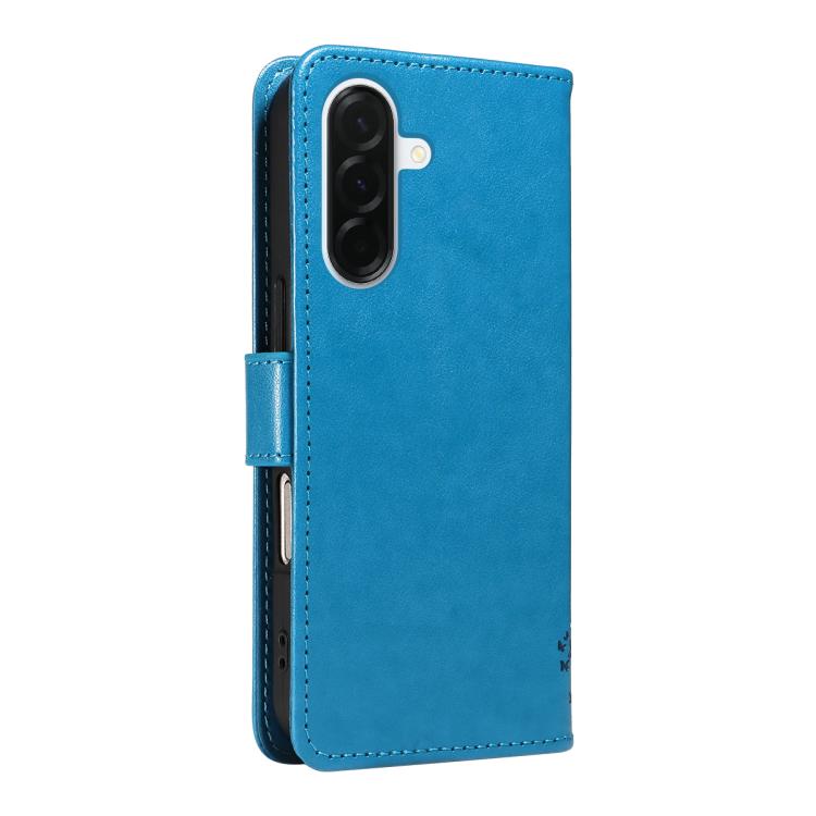 For Samsung Galaxy A37 5G Tree & Cat Embossed Pattern Flip Leather Phone Case