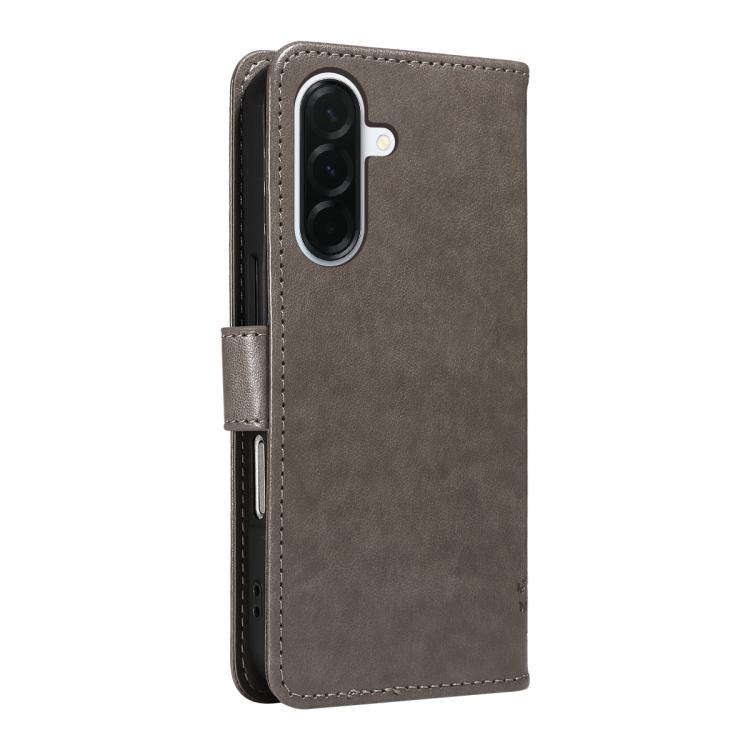 For Samsung Galaxy A37 5G Tree & Cat Embossed Pattern Flip Leather Phone Case