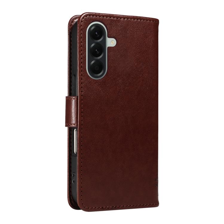 For Samsung Galaxy A57 5G Tree & Cat Embossed Pattern Flip Leather Phone Case