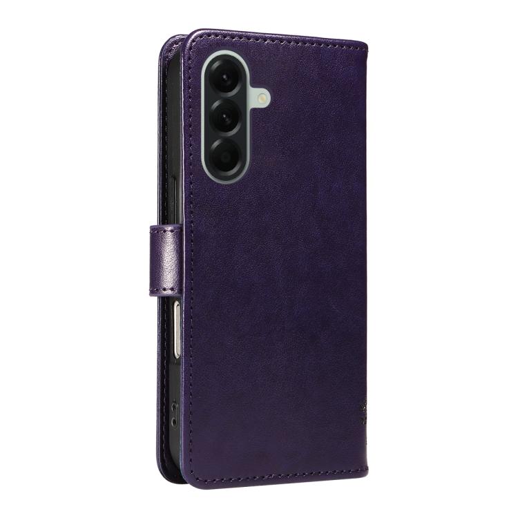 For Samsung Galaxy A57 5G Tree & Cat Embossed Pattern Flip Leather Phone Case