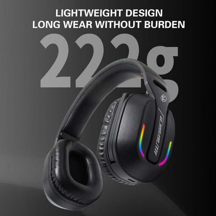Bluetooth 5.4 Head-mounted RGB Wireless Bluetooth Gaming Headset With Transmitter - Black