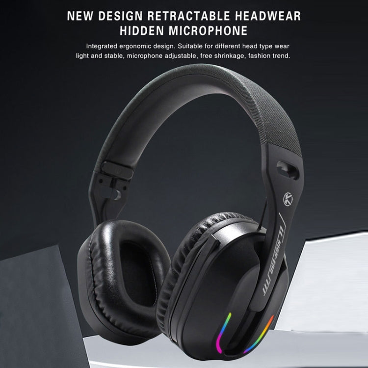 Bluetooth 5.4 Head-mounted RGB Wireless Bluetooth Gaming Headset With Transmitter - Black