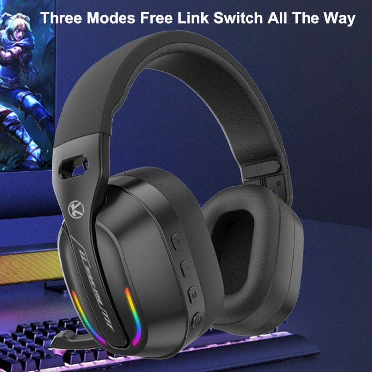 Bluetooth 5.4 Head-mounted RGB Wireless Bluetooth Gaming Headset With Transmitter - Black