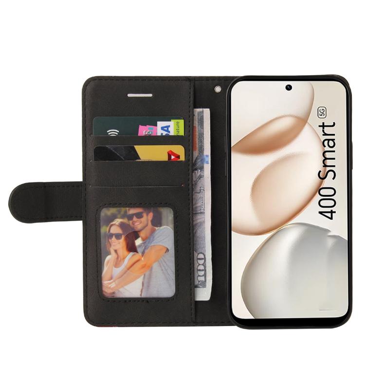 For Honor 400 Smart 5G Dual-color Splicing Flip Leather Phone Case