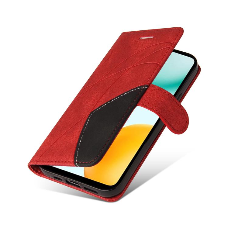 For Honor X5c Plus Dual-color Splicing Flip Leather Phone Case