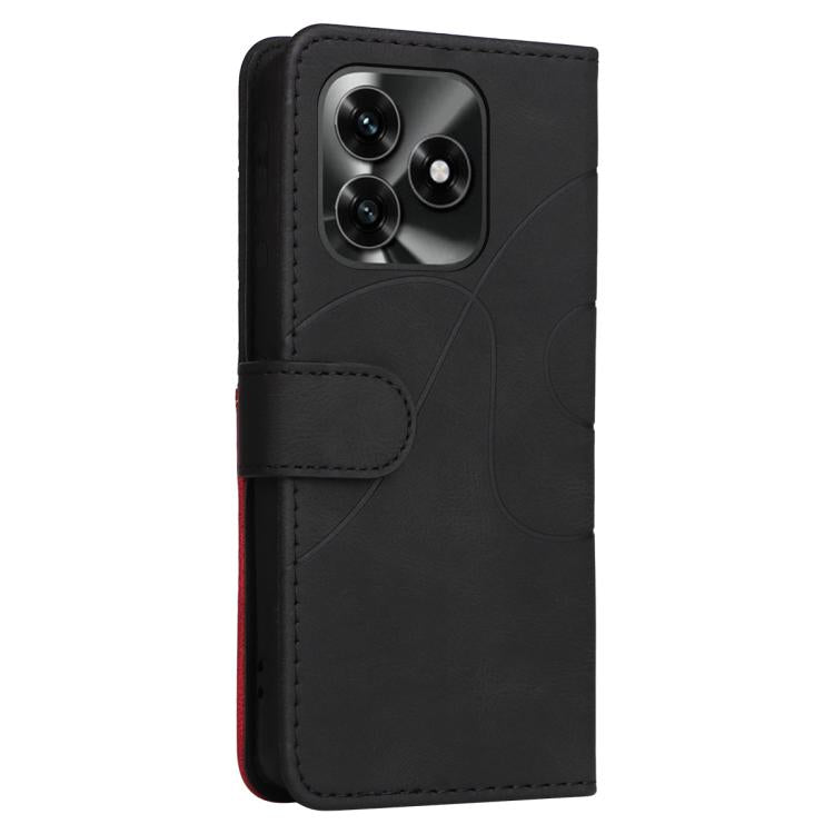 For Honor X5c Plus Dual-color Splicing Flip Leather Phone Case