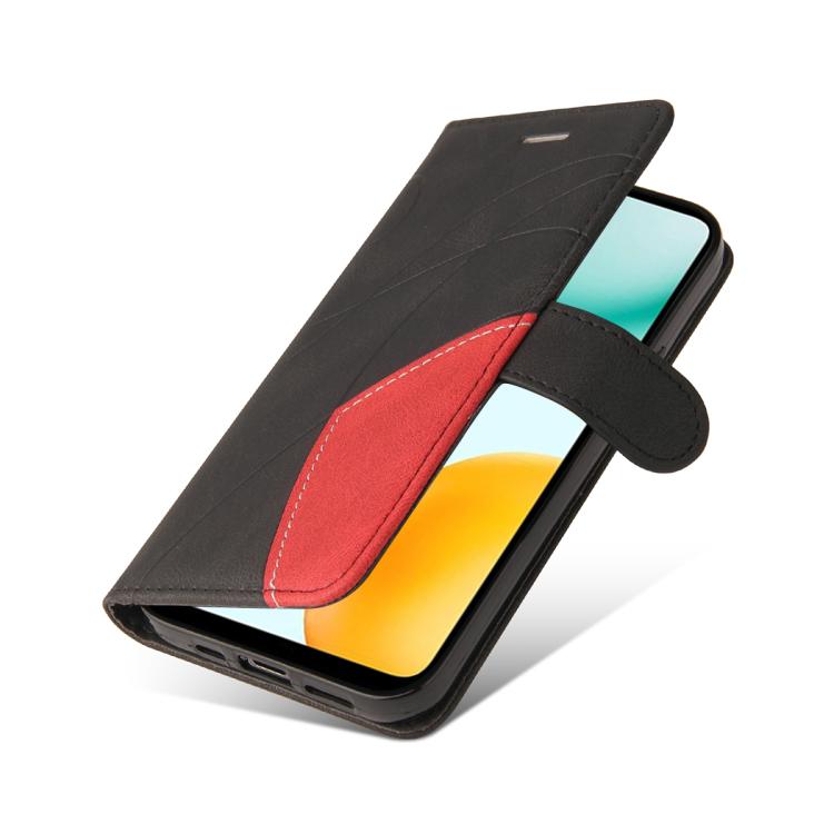 For Honor X5c Plus Dual-color Splicing Flip Leather Phone Case