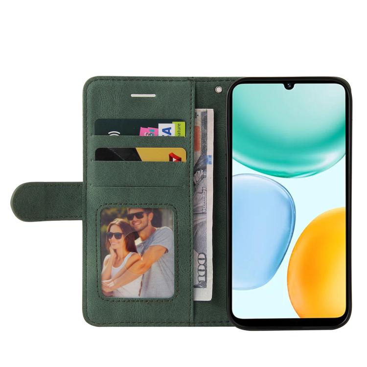 For Honor X5c Plus Dual-color Splicing Flip Leather Phone Case