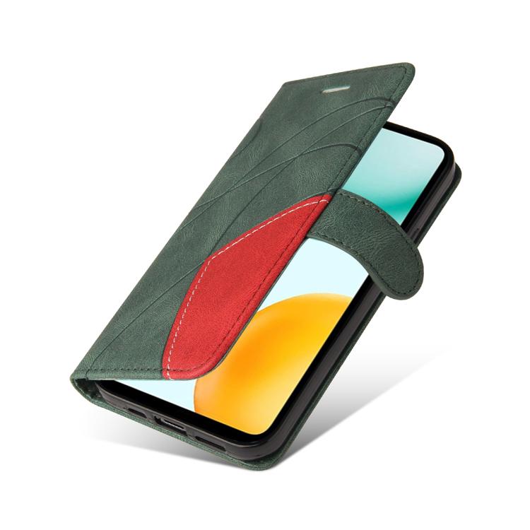 For Honor X5c Plus Dual-color Splicing Flip Leather Phone Case