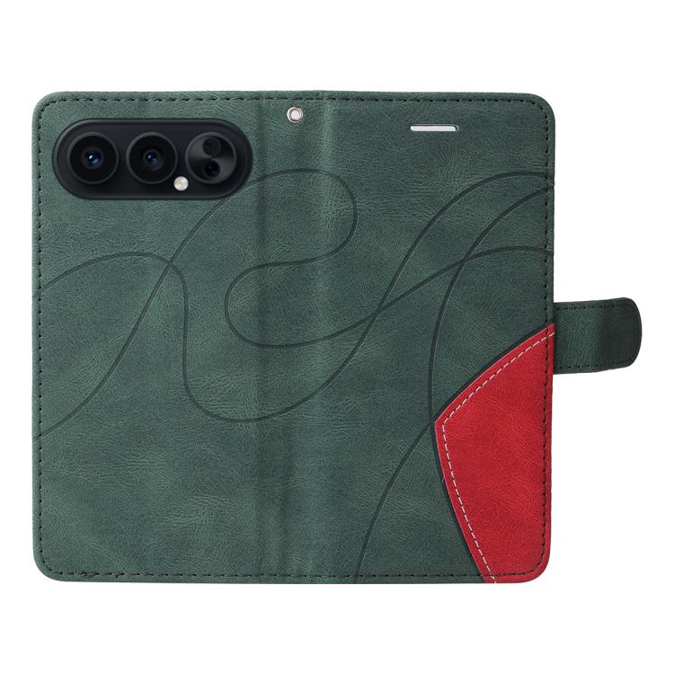For Honor 500 Global/500 Pro Global 155.8 Dual-color Splicing Flip Leather Phone Case