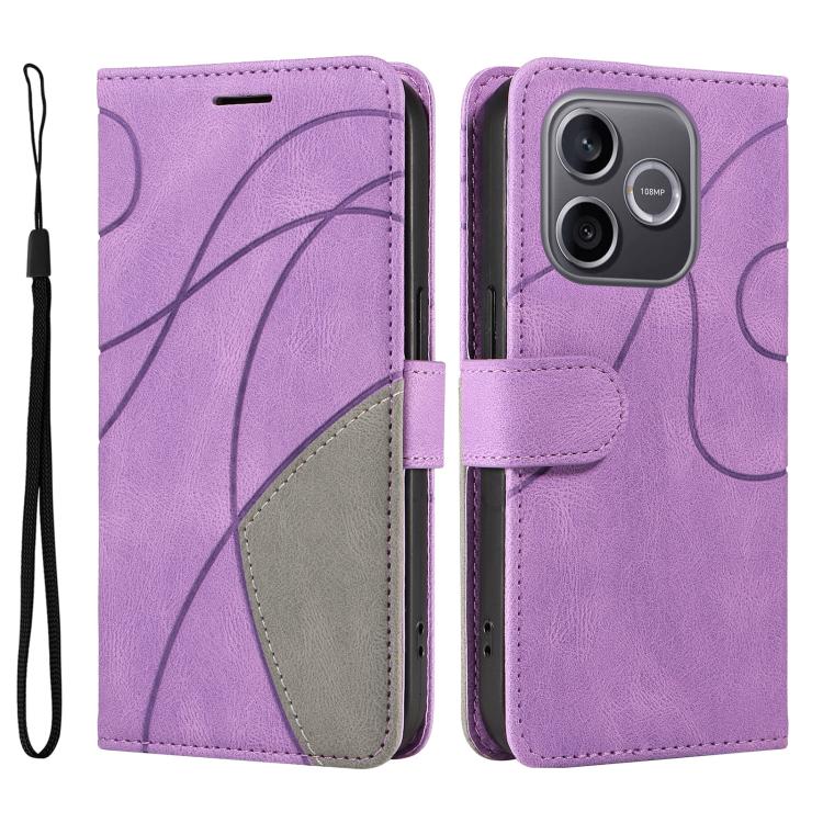 For Honor 600 Lite Global Dual-color Splicing Flip Leather Phone Case