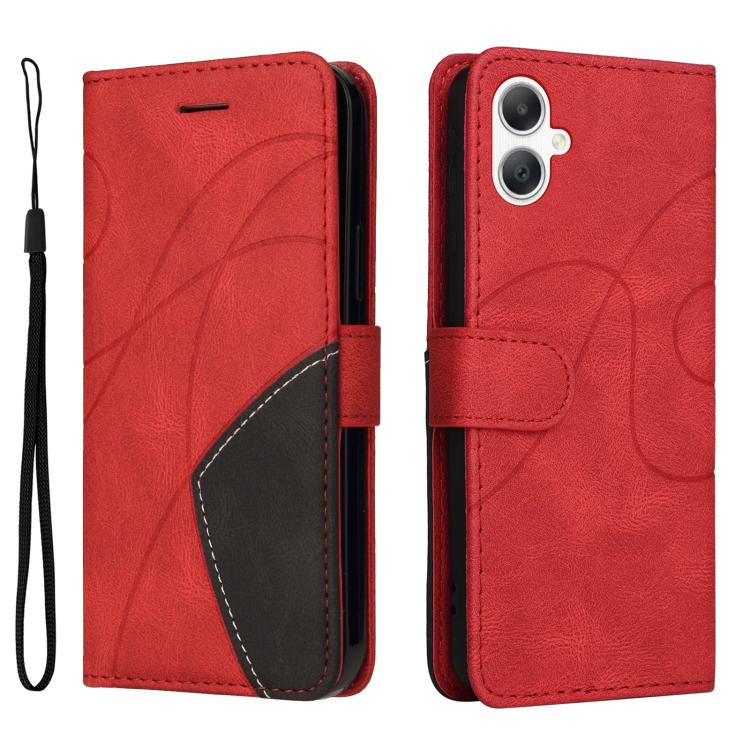 For Samsung Galaxy A06 4G / 5G Dual-color Splicing Flip Leather Phone Case