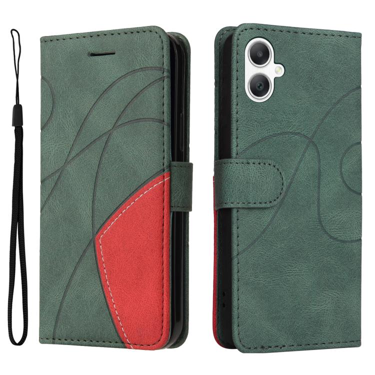 For Samsung Galaxy A06 4G / 5G Dual-color Splicing Flip Leather Phone Case