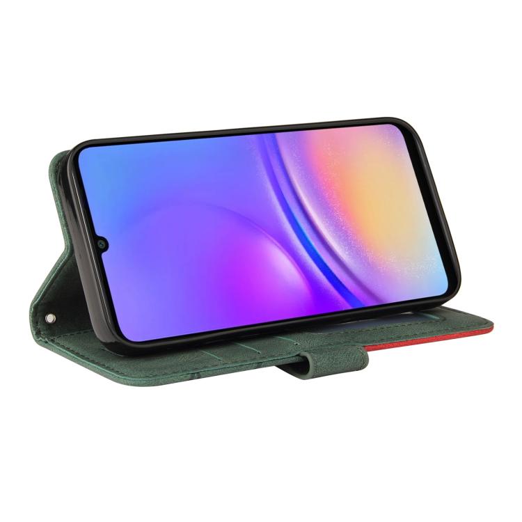 For Samsung Galaxy A06 4G / 5G Dual-color Splicing Flip Leather Phone Case