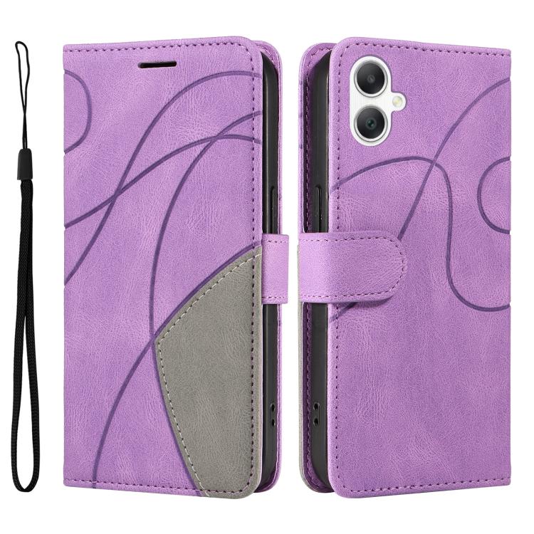 For Samsung Galaxy A06 4G / 5G Dual-color Splicing Flip Leather Phone Case