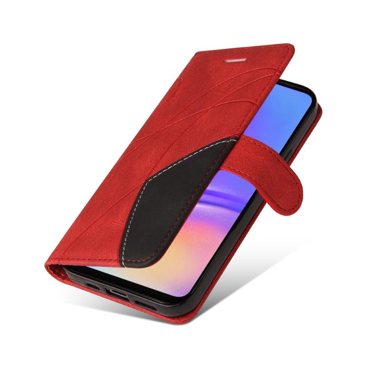 For Samsung Galaxy A07 5G Dual-color Splicing Flip Leather Phone Case